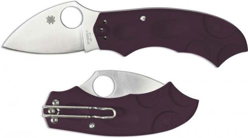 Spyderco Meerkat Knife - C64JPBRG - VG10 Drop Point - Burgundy FRN - Sprint Run - Discontinued Item - Serial # - BNIB