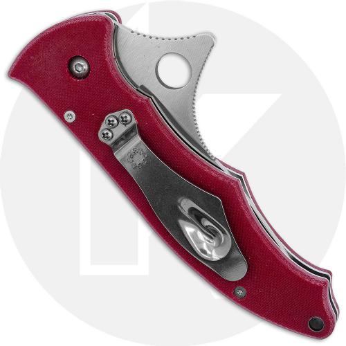 Spyderco Gunting Trainer C68GTR - Blunt GIN-1 Blade with Kinetic Open Option - Red G10 - Discontinued Item - Serial Numbered - B