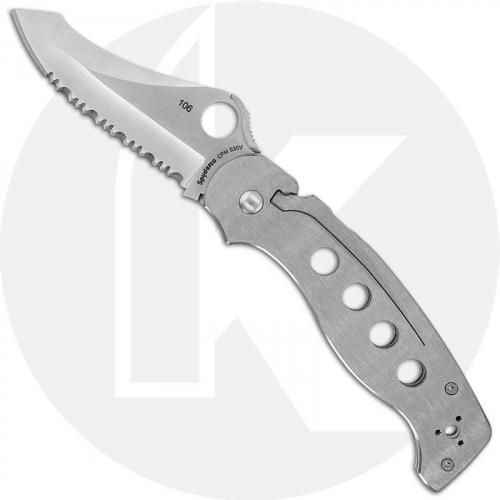 Spyderco A.T.R. Knife - C70PSTI - Part Serrated S30V - Titanium Handle - Discontinued Item - Serial # - BNIB