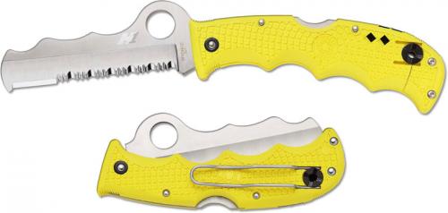 Spyderco Assist Salt Knife - Part Serrated H-2 - Yellow FRN