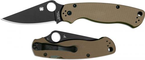 Spyderco Para Military 2 C81GPBNBK2 Limited CPM S35VN Black Blade Earth Brown G10 Handle USA Made