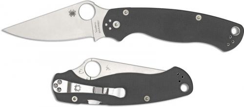 Spyderco C81GPDGY2 Para Military 2 Maxamet Blade, Gray G10 Compression Lock Folder USA Made