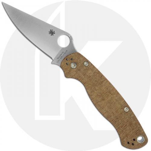 Spyderco Para Military 2 Knife - C81MPCW2 - Cru-Wear Blade - Brown Canvas Micarta - Compression Lock - USA Made