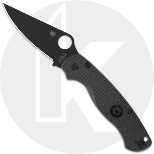 Spyderco Para Military 2 Lightweight C81PBBK2 Knife - DLC CTS BD1N Blade - Black FRN - USA Made