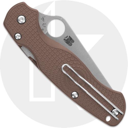 Spyderco Para Military 2 Lightweight C81PBN15V2 Knife - Sprint Run - CPM 15V Blade - Brown FRN - USA Made