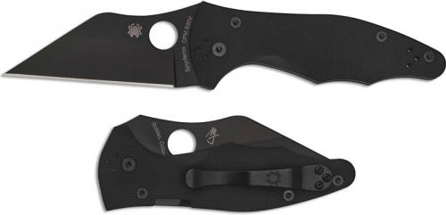 Spyderco Yojimbo 2 C85GPBBK2 - Michael Janich - Black DLC Wharncliffe - Black G10 - Compression Lock Folder - USA Made