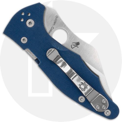 Spyderco Yojimbo 2 C85GPCBL2 Knife - Satin SPY27 Wharncliffe - Cobalt Blue G10 - USA Made