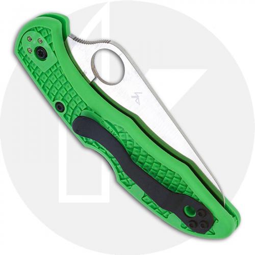 Spyderco Salt 2 Knife - C88FSGR2 - Serrated LC200N Drop Point - Green FRN - Lock Back