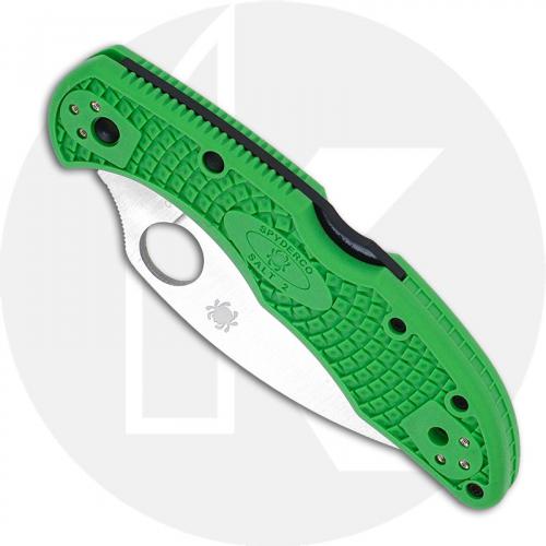 Spyderco Salt 2 Wharncliffe Knife - C88FSWCGR2 - Serrated LC200N Wharncliffe - Green FRN - Lock Back