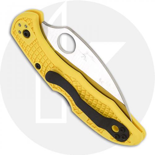 Spyderco Salt 2 Wharncliffe C88PWCYL2 Plain Edge Rust Proof Blade Yellow FRN Lock Back