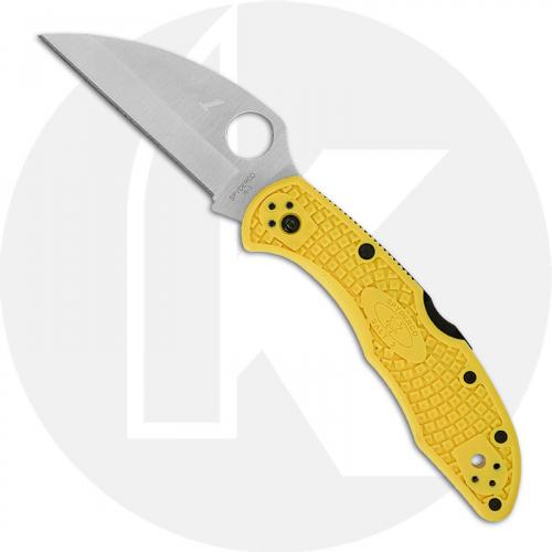 Spyderco Salt 2 Wharncliffe C88PWCYL2 Plain Edge Rust Proof Blade Yellow FRN Lock Back