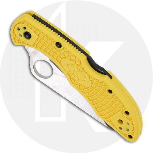 Spyderco C88PYL2 Salt 2 Rust Proof Blade Yellow FRN Lockback Folding Knife