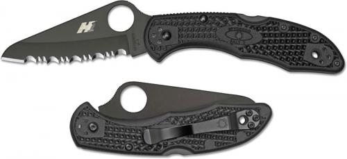 Spyderco C88SBBK2 Salt 2 Rust Proof Serrated Black Blade Black FRN Lockback Folding Knife