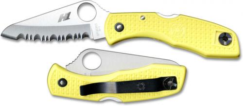 Spyderco Knives: Spyderco Salt I Knife, Serrated Blade with Yellow Handle, SP-C88SYL