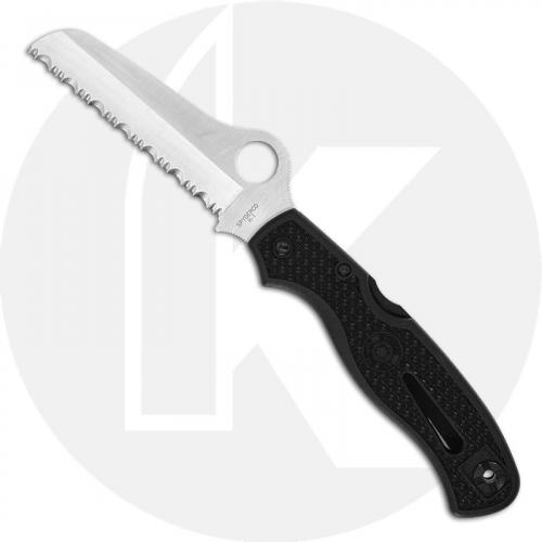 Spyderco Knives: Spyderco Atlantic Salt Knife, Black Handle Serrated, SP-C89SBK