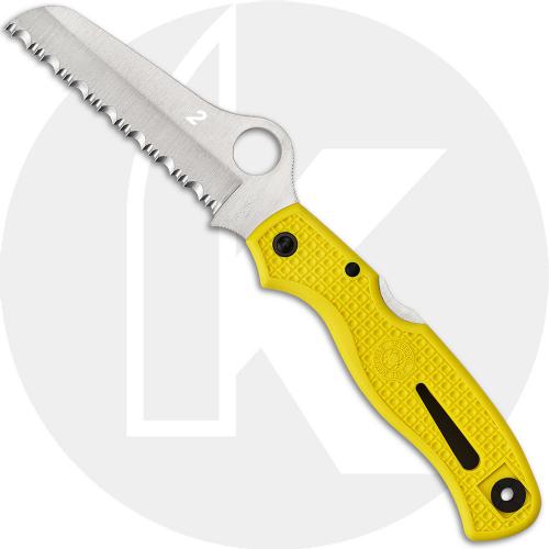 Spyderco Atlantic Salt Knife - Serrated H-2 - Yellow Handle