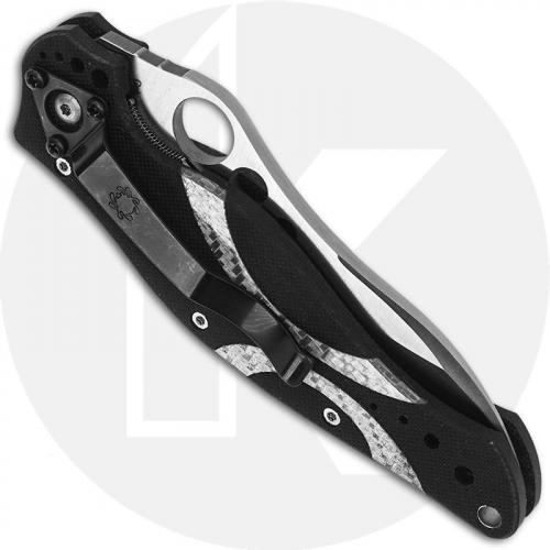 Spyderco SpyKer C96GP - S30V Recurve Drop Point - Black G10 and Silver Carbon Fiber - Discontinued Item - BNIB