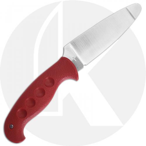 Spyderco Temperance Trainer - FB05TR - Rounded and Dulled AUS-6 Spear Point - Red FRN - Boltaron Sheath with Tek-Lok - Discontin