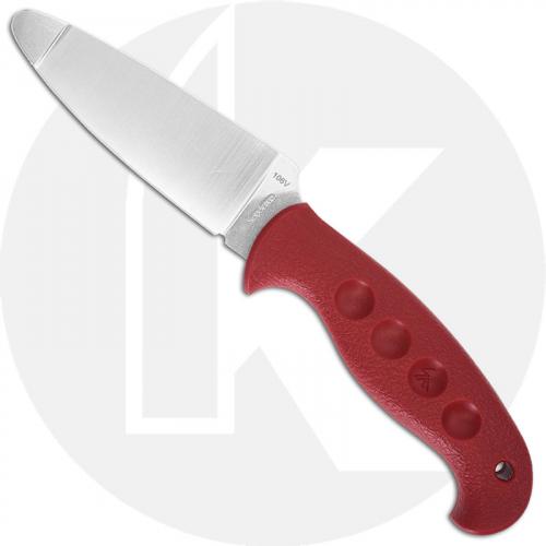 Spyderco Temperance Trainer - FB05TR - Rounded and Dulled AUS-6 Spear Point - Red FRN - Boltaron Sheath with Tek-Lok - Discontinued Item - Serial # - BNIB