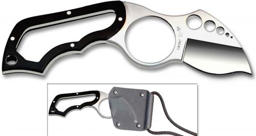 Spyderco S.P.O.T. Neck Knife - FB08BMP - VG-10 Reverse S - Black Micarta Scales - Boltaron Neck Sheath - Discontinued Item - Serial # - BNIB