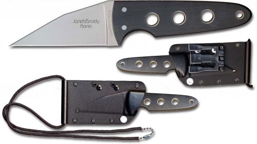 Spyderco Ronin Knife - FB09P - VG-10 Modified Wharncliffe - Slate Colored Linen Micarta - Boltaron Neck Sheath with Tek-Lok - Discontinued Item - Serial # - BNIB