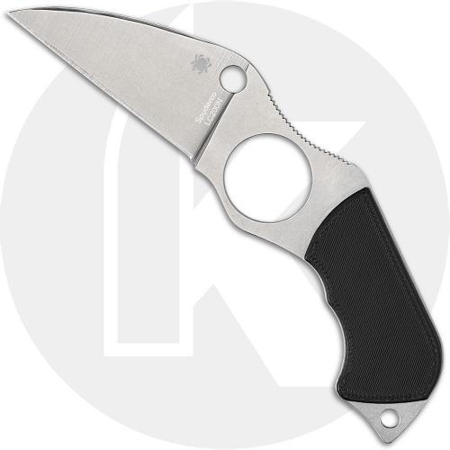 Spyderco Swick 6 Knife FB14P6 - Sal Glesser - LC200N Wharncliffe Fixed Blade - SMALL HOLE - Black G10 - Boltaron Sheath - USA Made