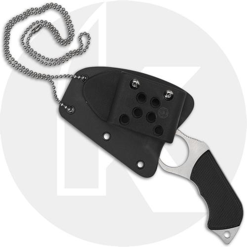 Spyderco Swick 6 Knife FB14P6 - Sal Glesser - LC200N Wharncliffe Fixed Blade - SMALL HOLE - Black G10 - Boltaron Sheath - USA Ma