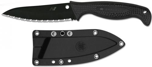 Spyderco Aqua Salt Knife, Serrated Black Blade, SP-FB23SBBK