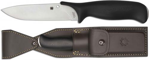 Spyderco Zoomer Knife FB42GP Thomas Zoomer Bushcraft Style Fixed Blade Black G10 Handle