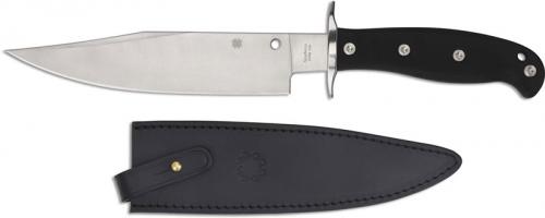 Spyderco Respect Knife FB44GP Sal Glesser Bowie Style Fixed Blade Black G10 Handle USA Made