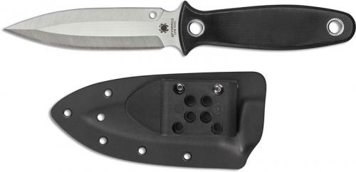 Spyderco Nightstick FB47GP - Gayle Bradley - Single Edge Boot Knife - Black G10 - Boltaron Sheath