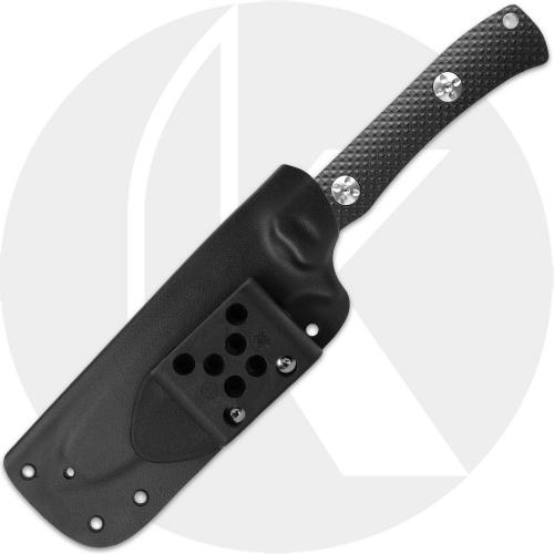 Spyderco Skoli FB53GP Fixed Blade Knife - Stonewash 9Cr18MoV Modified Sheepsfoot - Black G10