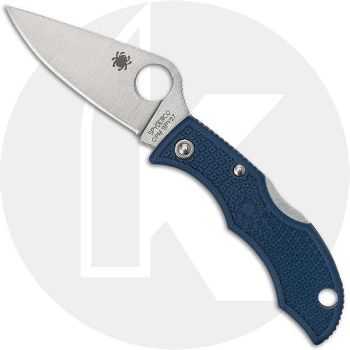 Spyderco Ladybug 3 Lightweight LPCBL3 Knife - Satin CPM SPY27 Drop Point  - Cobalt Blue FRN