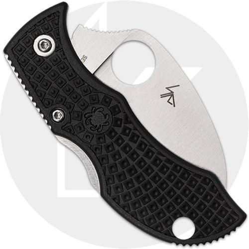 Spyderco Manbug Lightweight MBKHBS Knife - Serrated VG-10 Hawkbill - Black FRN - Lock Back