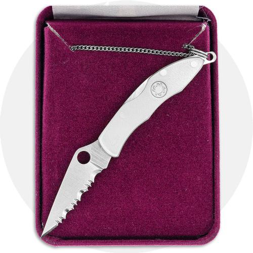 Spyderco Mini Police Necklace Knife MN07S - Serrated ATS-34 Drop Point - Titanium - Discontinued Item - BNIB - 1999