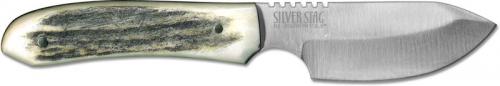 Silver Stag JB30 Joey Boy D2 Drop Point Fixed Blade Knife with Antler Slab Handle USA Made