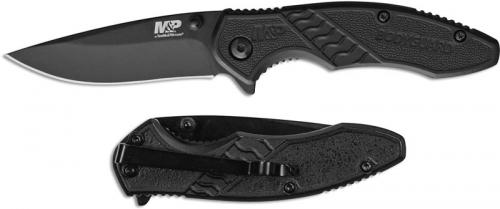 Smith and Wesson M&P Bodyguard Knife Black Drop Point Black GFN Flipper Folder 1085890