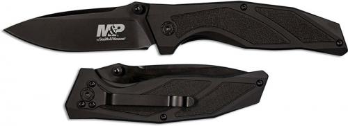 Smith and Wesson M&P M2.0 MP300 Knife Black Drop Point Matte Black Aluminum Folder 1085896