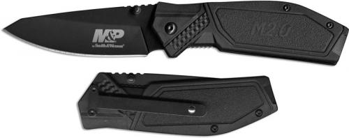 Smith and Wesson M&P M2.0 Ultra Glide Knife Black Clip Point Black Nylon with Black Rubber Inlay 1085914