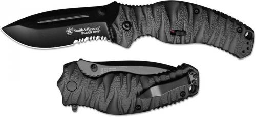 Smith and Wesson Black Ops 4, Part Serrated Black, SW-BLOP4BS