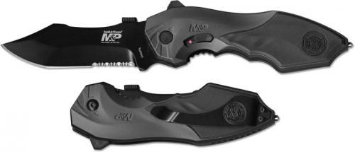 Smith and Wesson Knives: S&W MP5L Knife, Part Serrated, SW-MP5LS