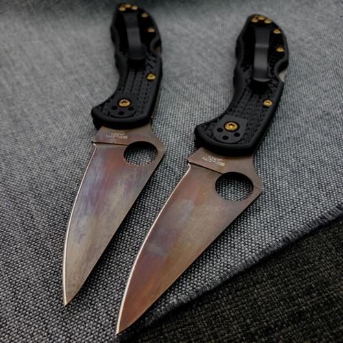MODIFIED Spyderco Delica 4 - Brushed Copper - Black Handle