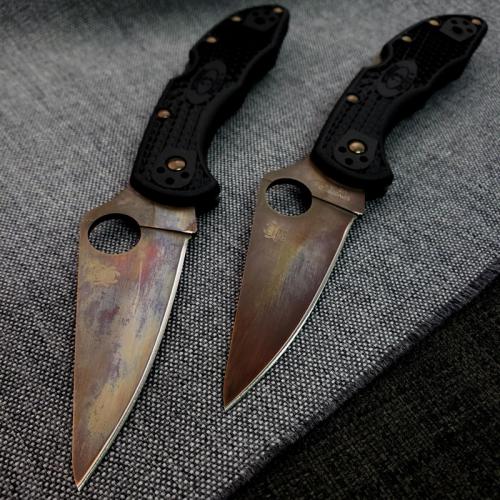 MODIFIED Spyderco Delica 4 - Brushed Copper - Black Handle