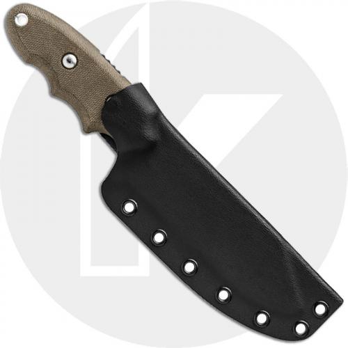 TOPS Knives Backpackers Bowie BPB-01 - Tumbled 1095 Clip Point - Green Micarta - USA Made