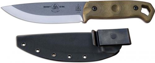 TOPS Knives Brakimo Knife BRAK-01 - Joe Flowers - Bushcraft Global - Tumble Finish 1095 Steel Blade - Green Micarta
