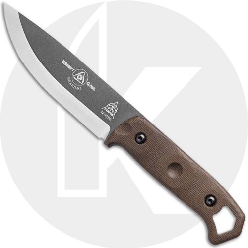 TOPS Knives Brakimo Knife BRAK-02 - Joe Flowers - Bushcraft Global - Tungsten Cerakote 1095 - Green Micarta