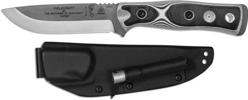 TOPS Knives / Brothers of Bushcraft BOB Fieldcraft Knife BROS-154-WB - Tumble Finish 154CM Blade - White / Black G10