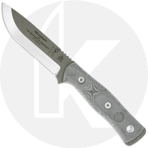 TOPS Knives / Brothers of Bushcraft BOB Fieldcraft Knife BROS-TBF-02 - Tumbled 1095 - Black Micarta