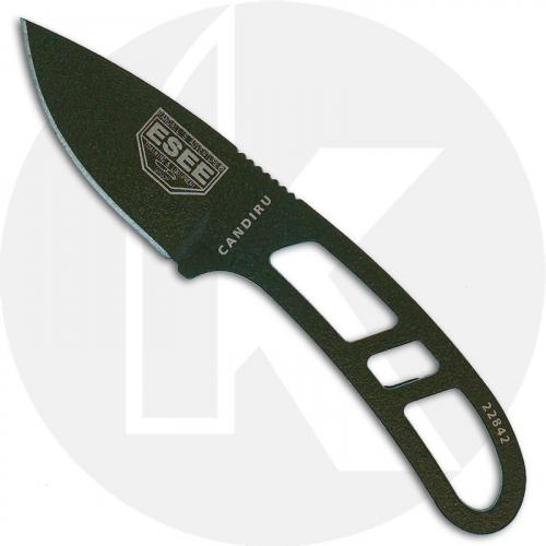ESEE Knives Candiru CAN-OD-E OD Drop Point Neck Knife - Black Molded Sheath