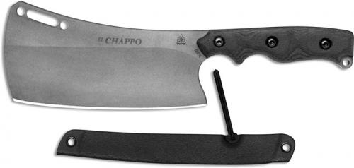 TOPS Knives El Chappo Cleaver ECHA-01 - Acid Raid 1095 - Black Canvas Micarta - USA Made